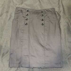 H&M Black Pencil Skirt with Button Detail